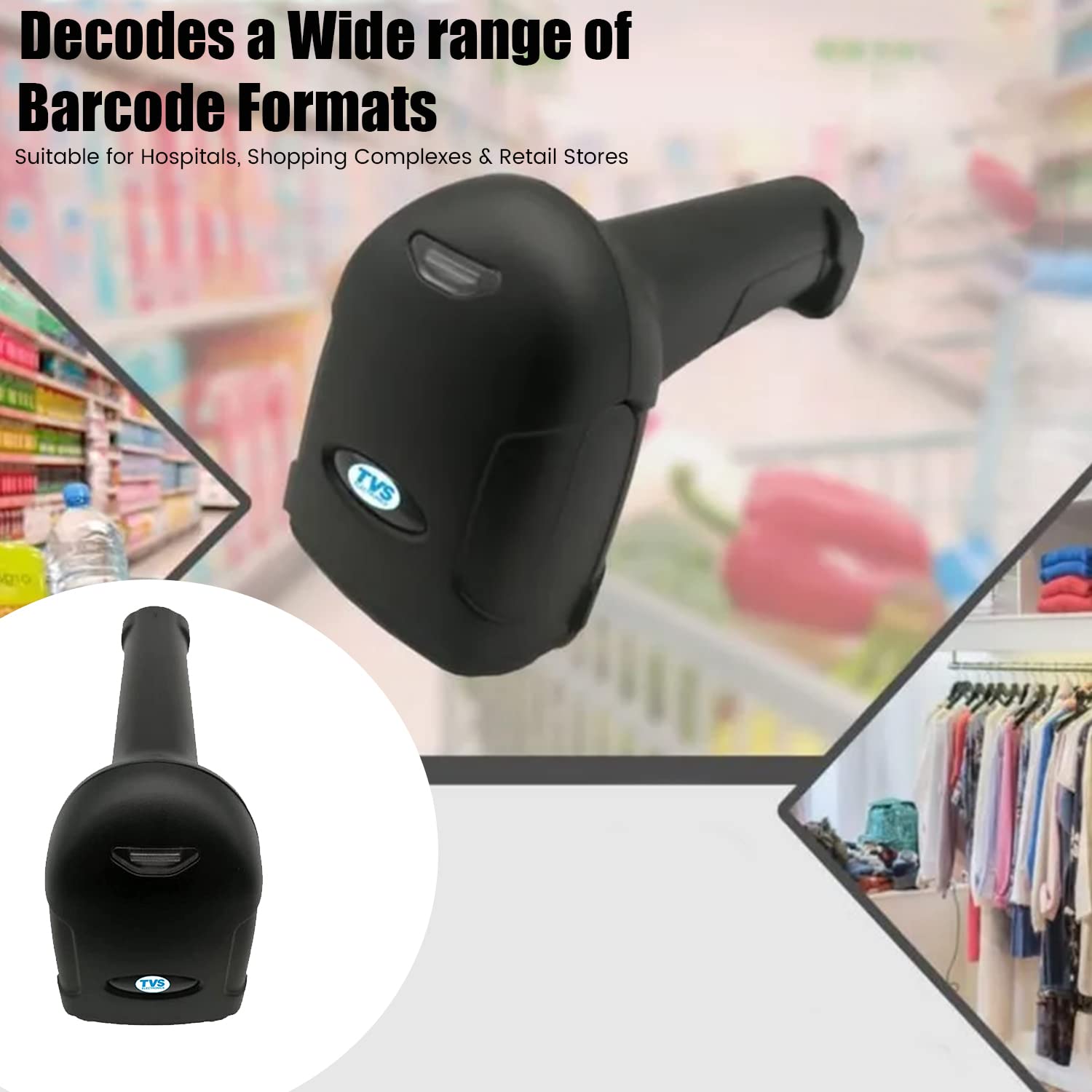TVS 2D Wired Barcode Scanner BS-I201G Lite