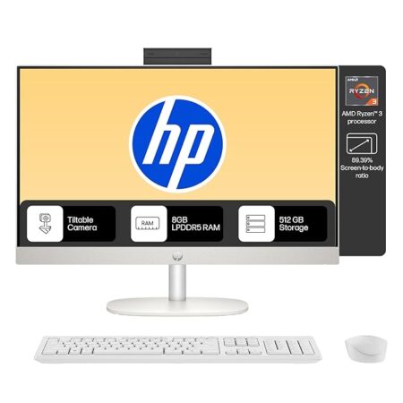 HP AIO 24-CR0016IN R3-7320U /8GB/512GB/WIN11+MSO/WHITE-24*