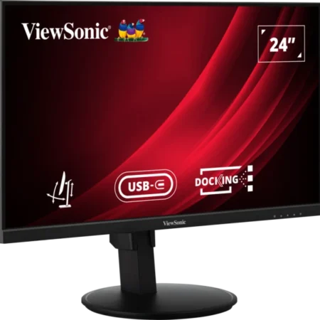 ViewSonic VG2409U-2 monitor front view with adjustable stand