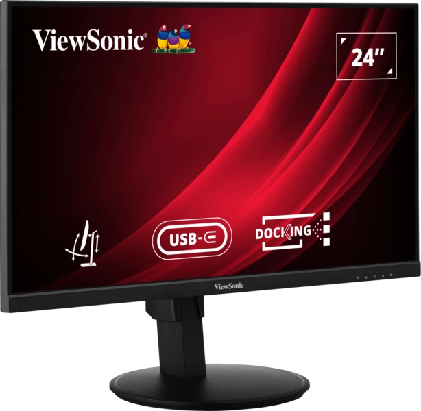 ViewSonic VG2409U-2 monitor front view with adjustable stand