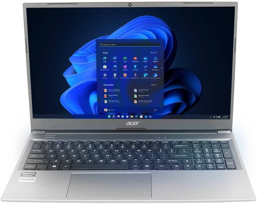 Acer Aspire Lite AL15-52 laptop shown open with keyboard and display visible